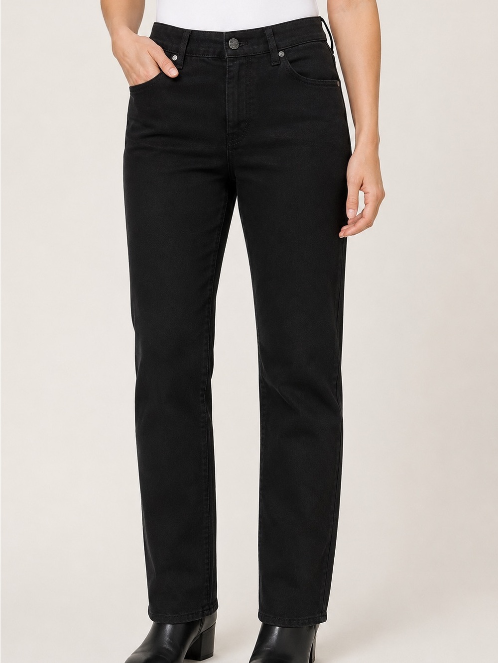 Soft Surroundings Black Stretch Straight Leg Jeans Women’s Large
